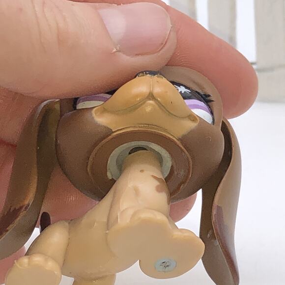 Littlest Pet Shop LPS 665 Brown Basset Hound Dog Purple Splash - Picture 5 of 5